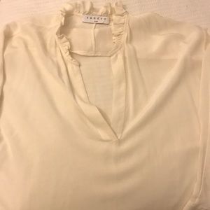 White Silk Sandro Blouse Sz 1